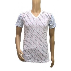 Mens Dotted V Neck T-Shirt