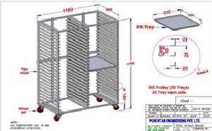 Clean Room Soft Gelatin Tray Trolley