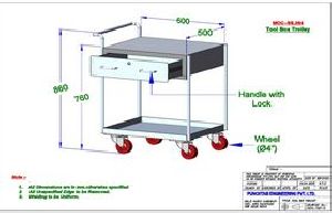 Clean Room Tool Box Trolley