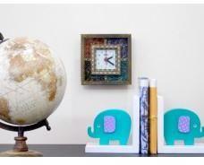 Gemstone Square Shape Wooden Wall Clock