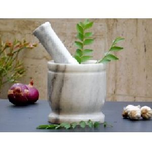 Handmade Original Makrana Marble Mortar and Pestle Set