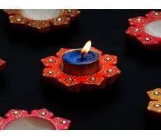 Multicolor Marble Diya