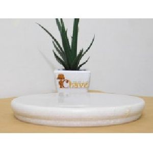 Round White Marble Rolling Board