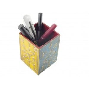Wooden Pen Stand with Bright Colors