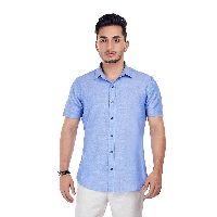 Sky Blue Half Sleeve Cotton Shirts