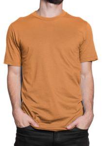 Mens Ochre Round Neck Plain T-Shirts