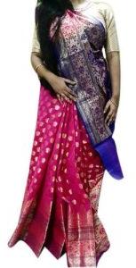 Blue and Pink Opara Silk Sarees