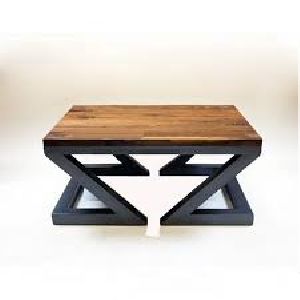 Iron wooden coffee table
