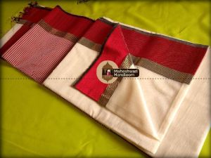 Maheshwari Peach Resham Thread Border saree