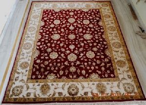 Hand Knotted Wool Silk Carpet