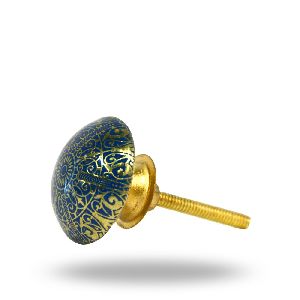 Handamde Brass flower etched Cabinet knob