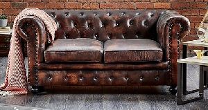 Shoreditch Chesterfield 2 Seater Leather Sofa
