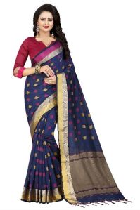 Two Square Navy Jacquard Sarees