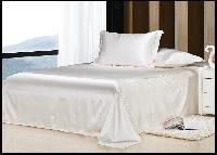 white silk bedsheets