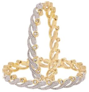 Jewels Gold Casual Hit Designer Golden American Diamond Bangles