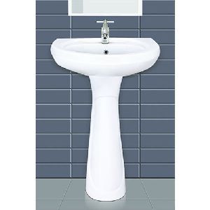 Modern Ceramic Pedestal Plain Wash Basin