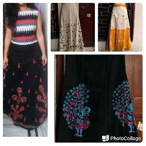 Hand embroidered wraparound skirts