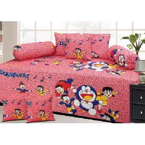 Cartoon Print Diwan Bed Sheet Set