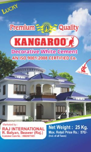 Kangaroo decorative white cement
