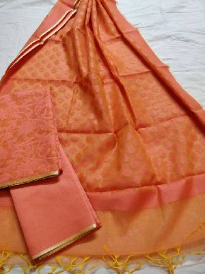 Beautiful jamdani banarsi suits, banarsi bottom handloom