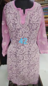 georgette chikankari kurtis