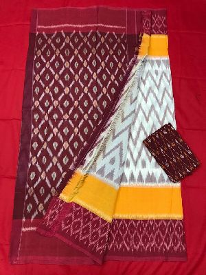 Pochampally double ikkat mercerised cotton sarees