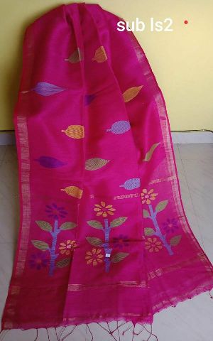 exclusive premium silk by linen jamdani sarees with blouse piece