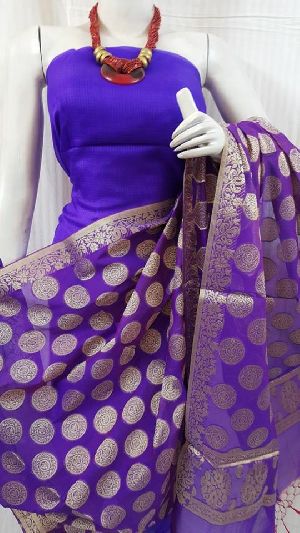 kota silk salwar suit materials with banarasi weaving dupatta