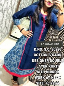 SC aura designer cotton rayon kurtis