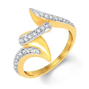 Pissara Classic Gold and Rhodium Plated Cubic Ring