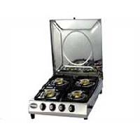 Four Burner Gas Stove, Stainless Steel Sheet Cover
