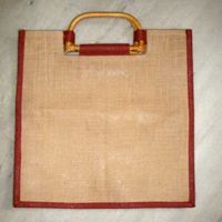 D shaped cane hnadle jute bag