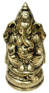 Black Metal Ganesh Ji in Gold Finish