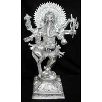 White Metal Ganesh Nartya
