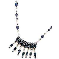 SNS-00017 Sterling silver with multi colour stone antique style necklace