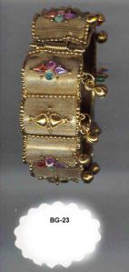 BG-23 Antique Gold Plating stone work cuff bangles