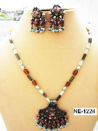 NE-1224 Copper Nickel Gold Plating earrings necklace set