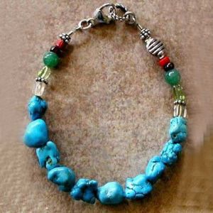 NE-1304 stone glass beads Work necklace