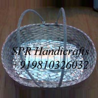 Oval Cane Basket with Handle
