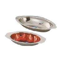 stainless steel oval curry dish