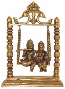 Brass Radha Krishna Statue