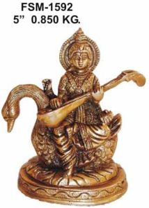 Brass Saraswati Statue