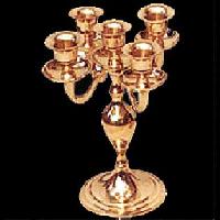 5 - CH brass antique shine candle holder