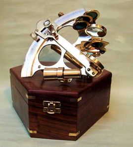 NS -9 wooden box Brass Nautical Sextant