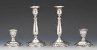 silver candles holders