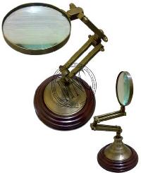 Antiqued Brass Stand Magnifying Glass