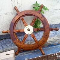 Brass Wood Ship Wheel