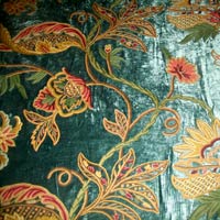 Big Flowers Crewel Curtain Fabric