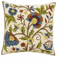 Chain Stitched Floral Cushion Cover 03