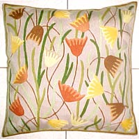 Chain Stitched Floral Cushion Cover 06